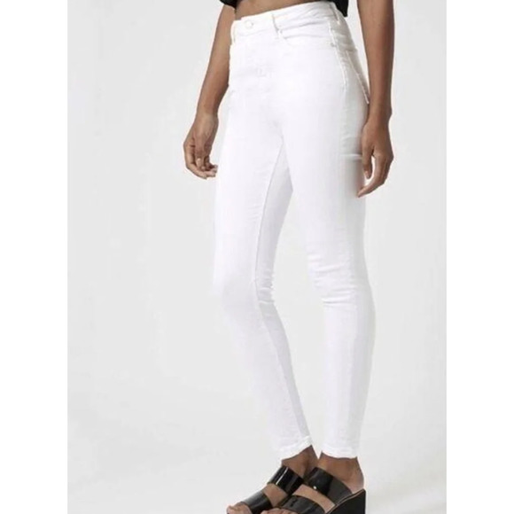 Topshop Moto Jamie Rock & Roll Skinny Jeans High Rise White, Size W32, L30 - Picture 2 of 11